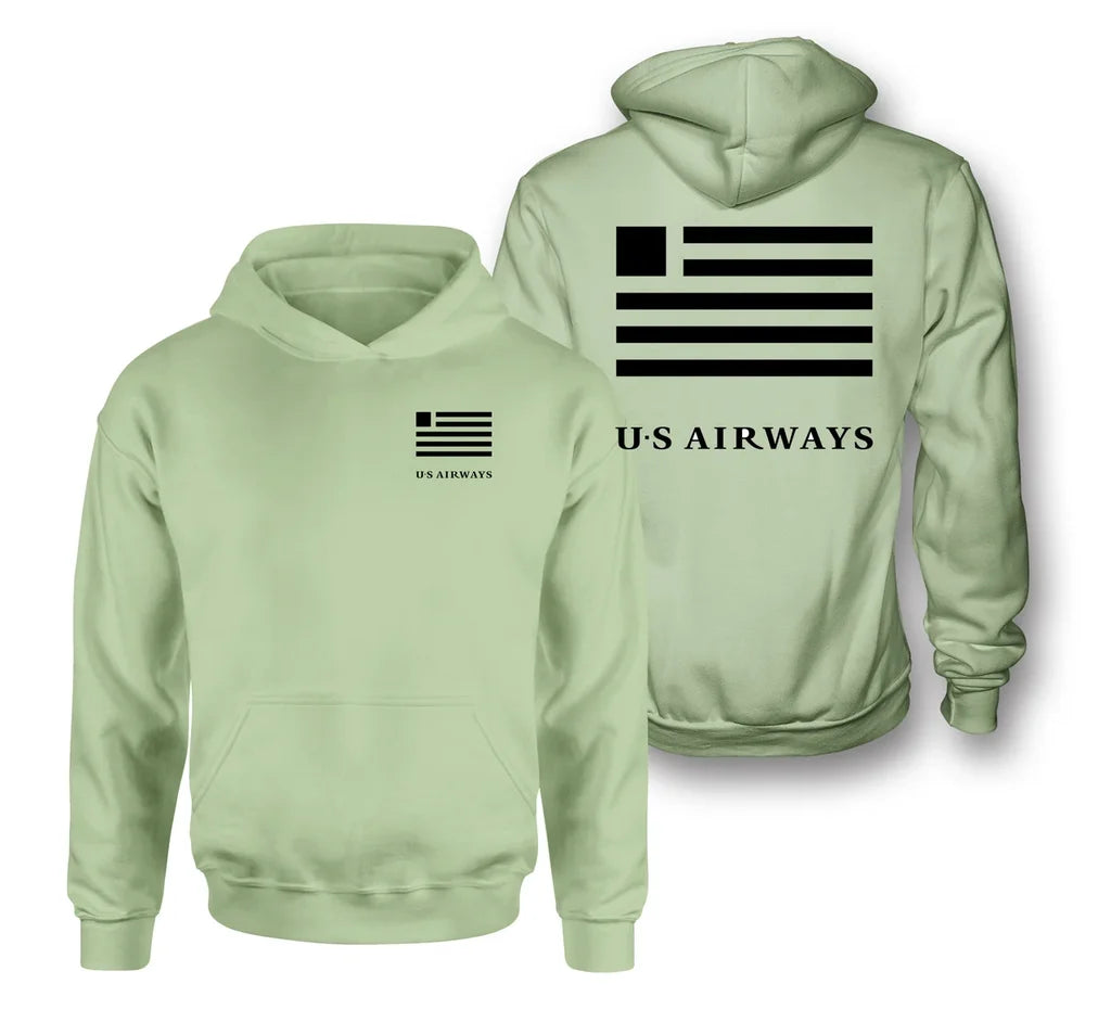 US Airways logo on light green double side hoodie