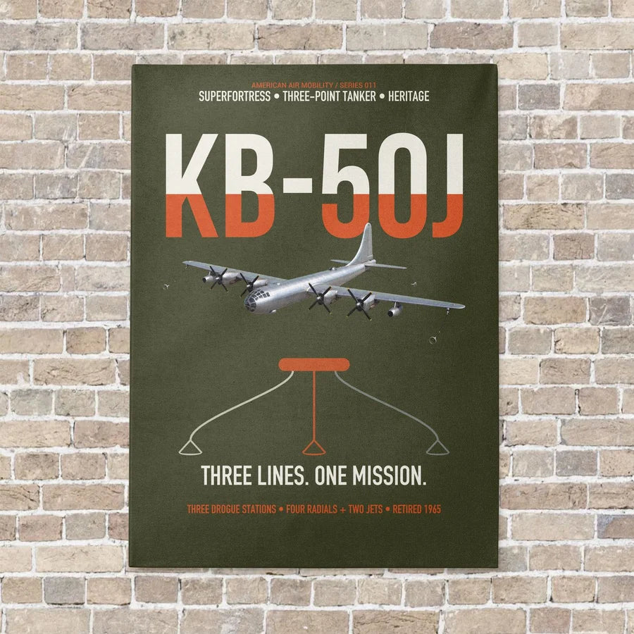 KB-50J Superfortress vertical canvas print - no frame - green army background