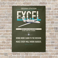 Thumbnail for Cessna Citation Excel vertical canvas print - no frame - green army background