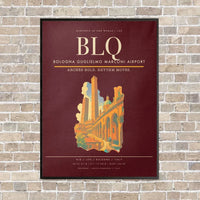 Thumbnail for Bologna Guglielmo Marconi Airport BLQ - Canvas Framed - Dark Red