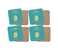Thumbnail for Hector International Airport (FAR) design on turquoise 4 pieces set coaster