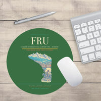 Thumbnail for Manas International Airport (FRU) design on green round mouse pad