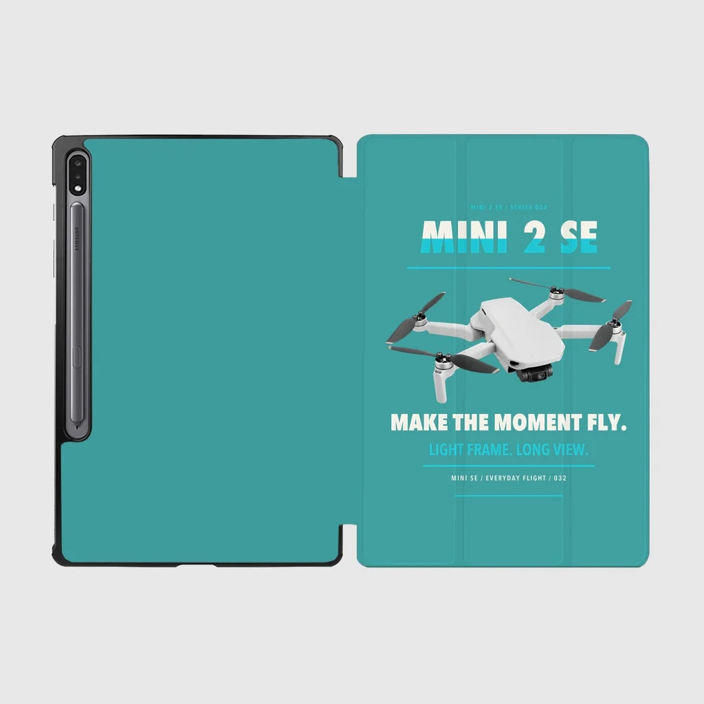 DJI Mini 2 SE design on turquoise samsung tablet tablet case