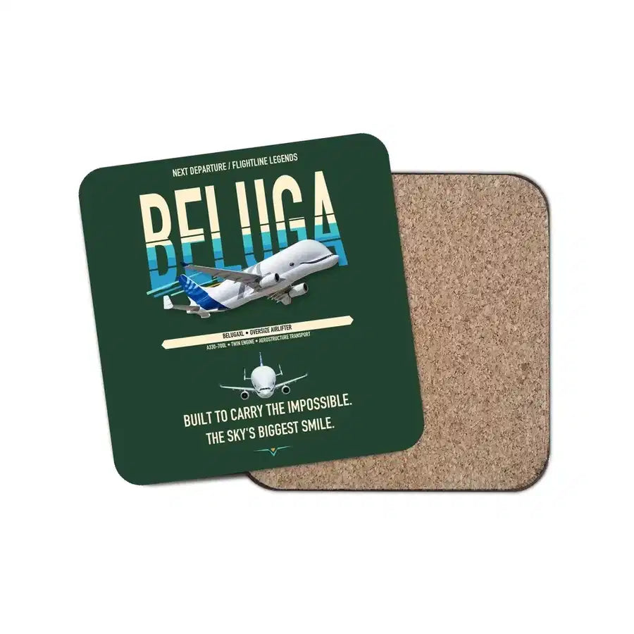 Airbus BelugaXL / A330-743L design on dark green 1 piece coaster