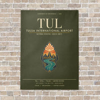 Thumbnail for Tulsa International Airport TUL vertical canvas print - no frame - green army background