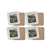 Thumbnail for The Cape Route - Designed Coasters design on light gray 4-pieces-set