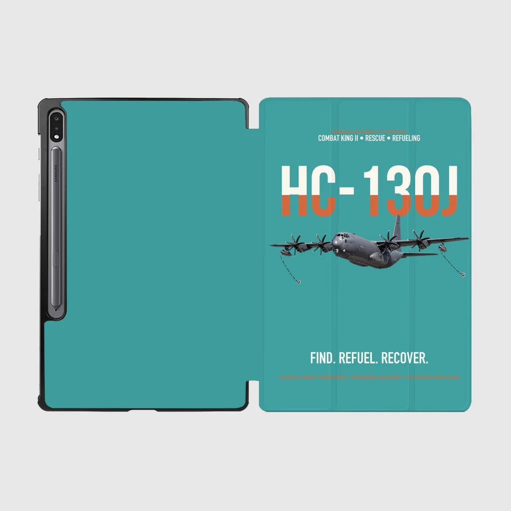 HC-130J COMBAT KING II design on turquoise samsung tablet tablet case