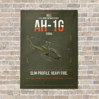 Thumbnail for Bell AH-1G Cobra vertical canvas print - no frame - green army background