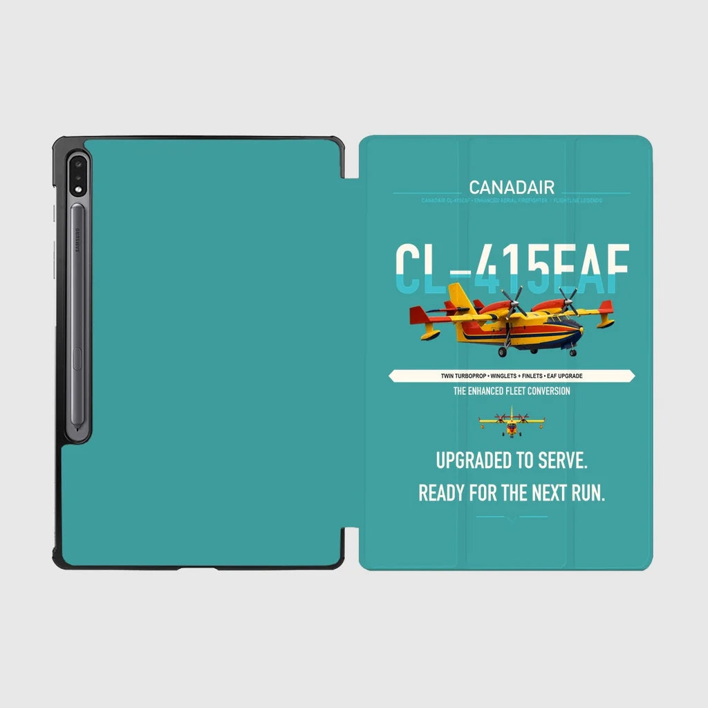Canadair CL-415EAF design on turquoise samsung tablet tablet case