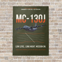 Thumbnail for MC-130J COMMANDO II vertical canvas print - no frame - green army background