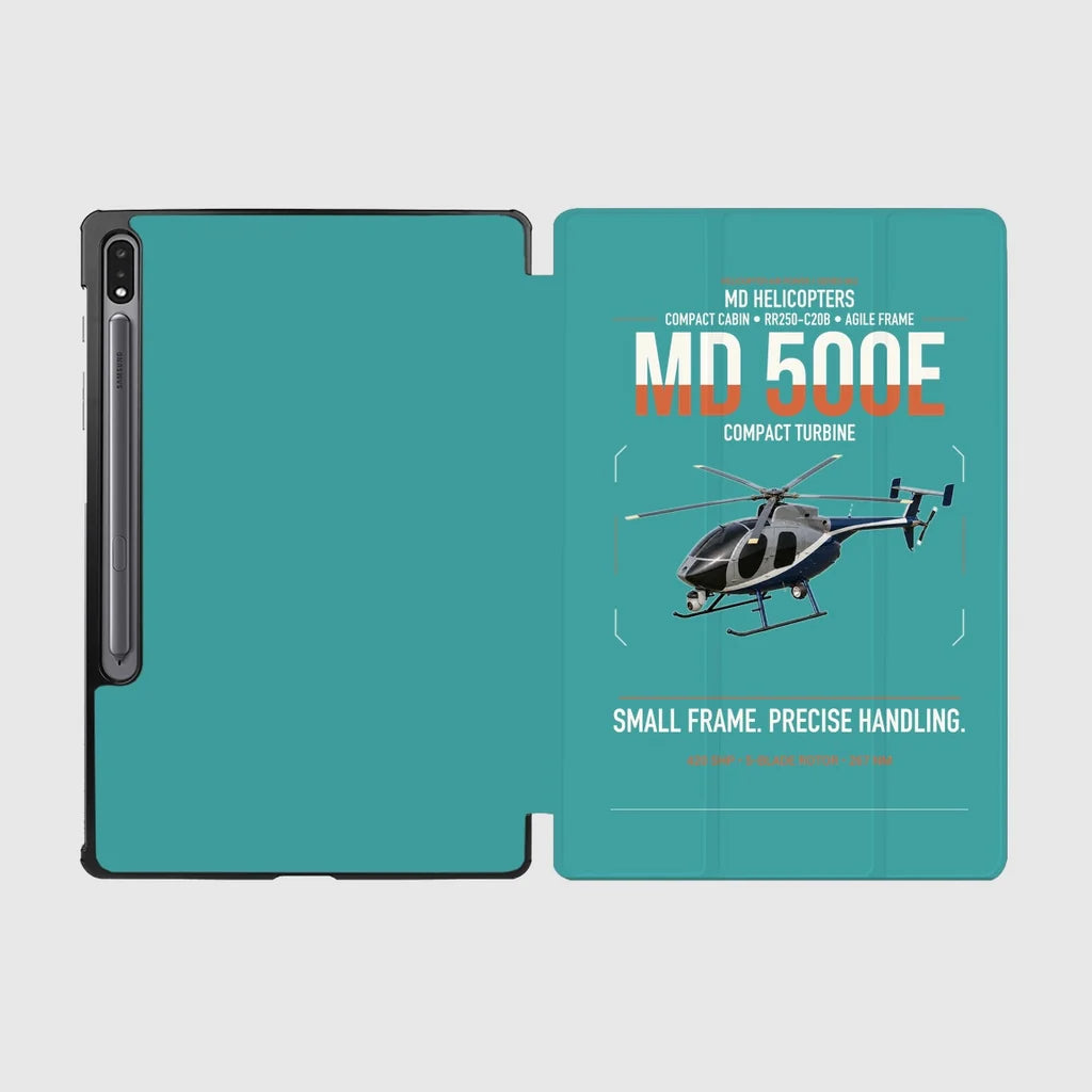 MD Helicopters MD 500E design on turquoise samsung tablet tablet case