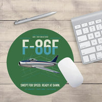 Thumbnail for F-86F Sabre design on green round mouse pad