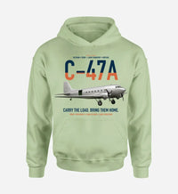 Thumbnail for C-47A Skytrain design on light green double-side hoodie, single-side print