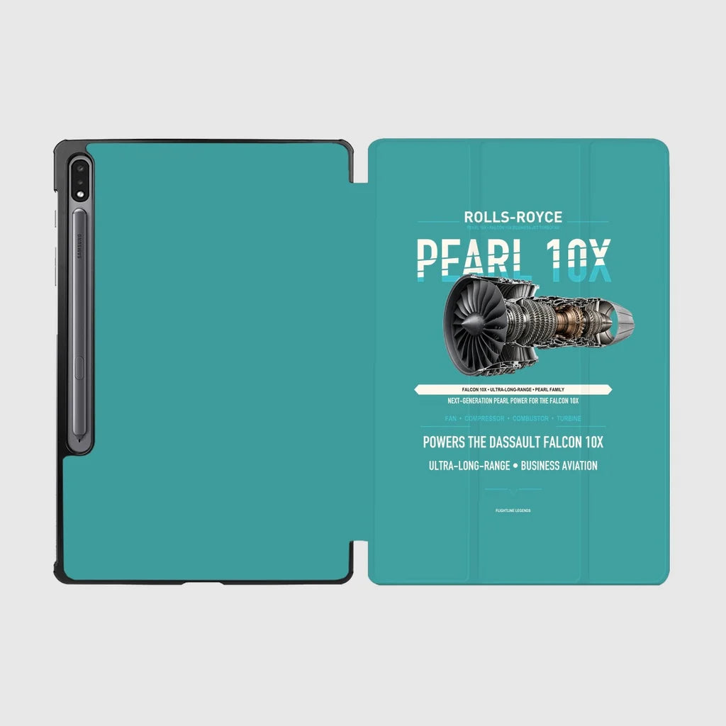 PEARL 10X design on turquoise samsung tablet tablet case