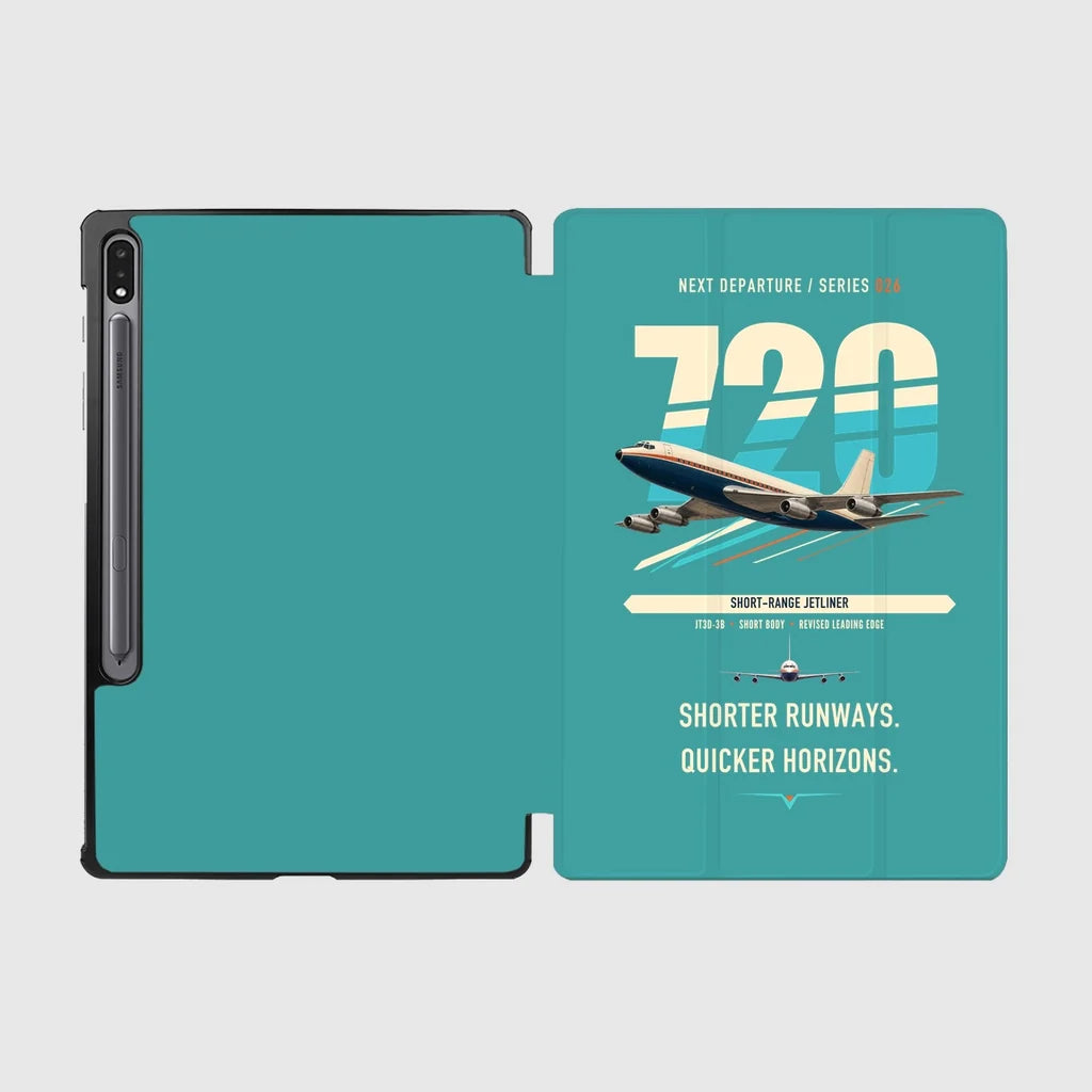 Boeing 720B design on turquoise samsung tablet tablet case