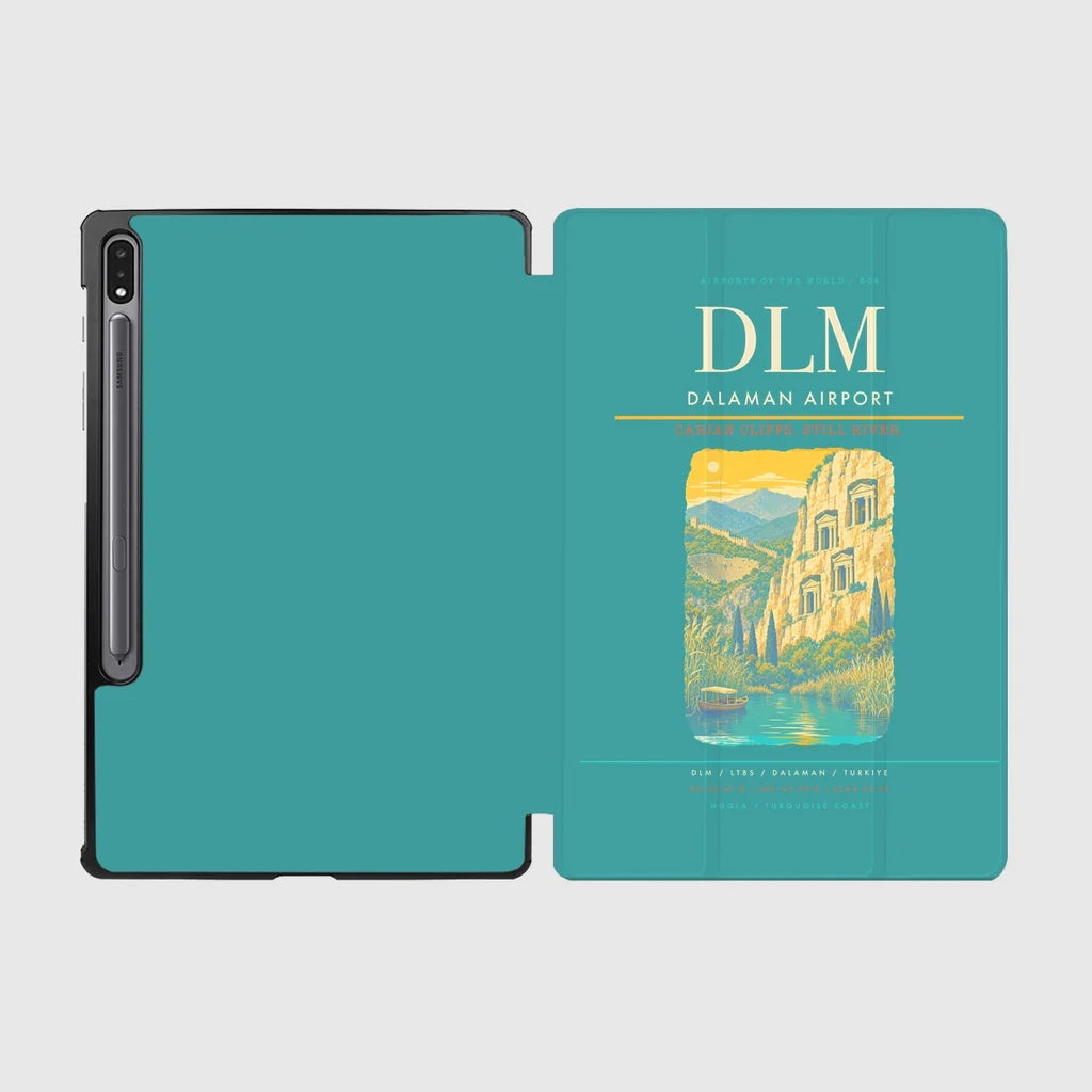 Dalaman Airport (DLM) design on turquoise samsung tablet tablet case
