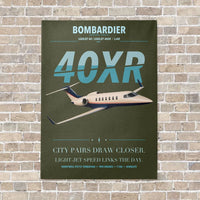 Thumbnail for Bombardier Learjet 40XR vertical canvas print - no frame - green army background