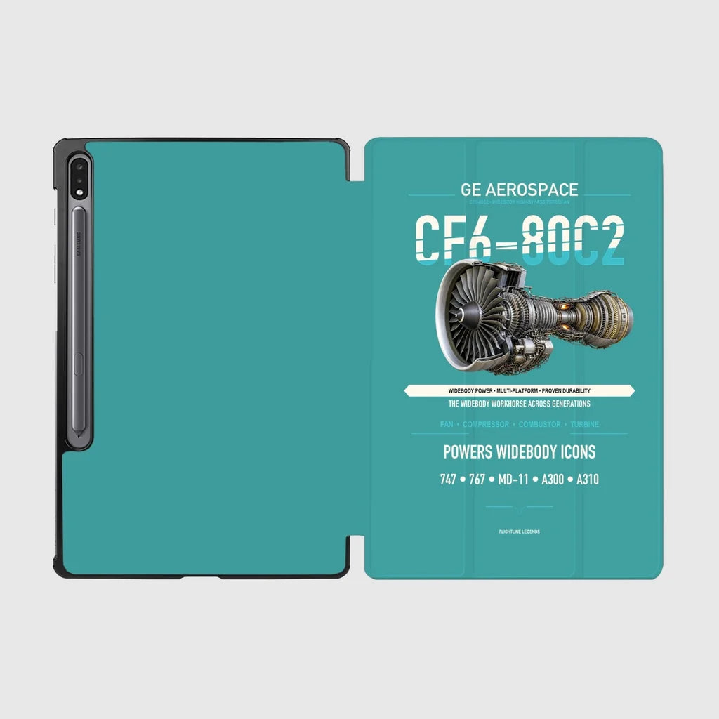 CF6-80C2 design on turquoise samsung tablet tablet case