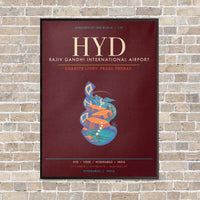 Thumbnail for Rajiv Gandhi International Airport Hyderabad HYD - Canvas Framed - Dark Red