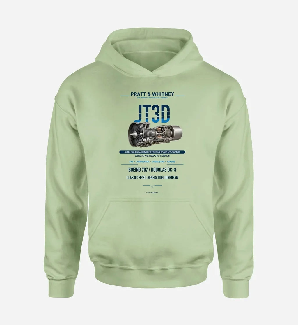 JT3D design on light green hoodie single side