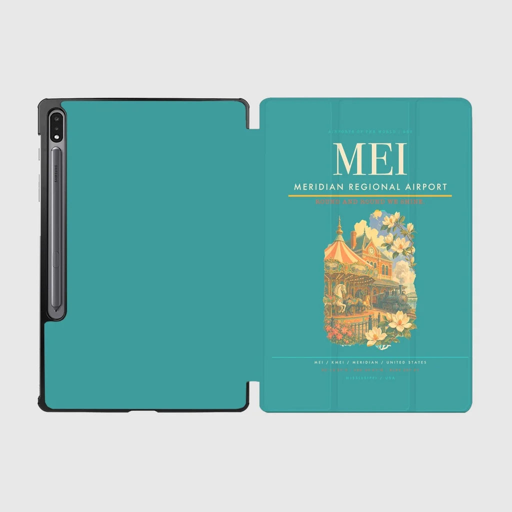Meridian Regional Airport (MEI) design on turquoise samsung tablet tablet case
