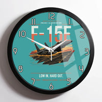 Thumbnail for F-15E Strike Eagle design on turquoise framed wall clock