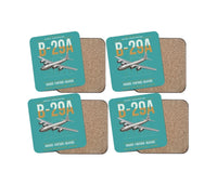 Thumbnail for B-29A Superfortress design on turquoise 4 pieces set coaster