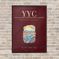 Thumbnail for YYC Calgary International Airport - Canvas Framed - Dark Red