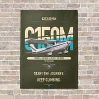 Thumbnail for Cessna 150M vertical canvas print - no frame - green army background