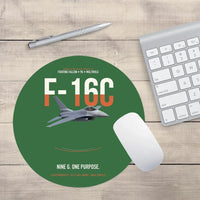 Thumbnail for F-16C Fighting Falcon Nine G One Purpose design on green round mouse pad