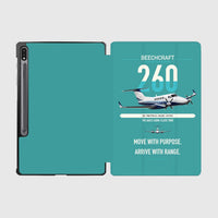 Thumbnail for Beechcraft King Air 260 design on turquoise samsung tablet tablet case