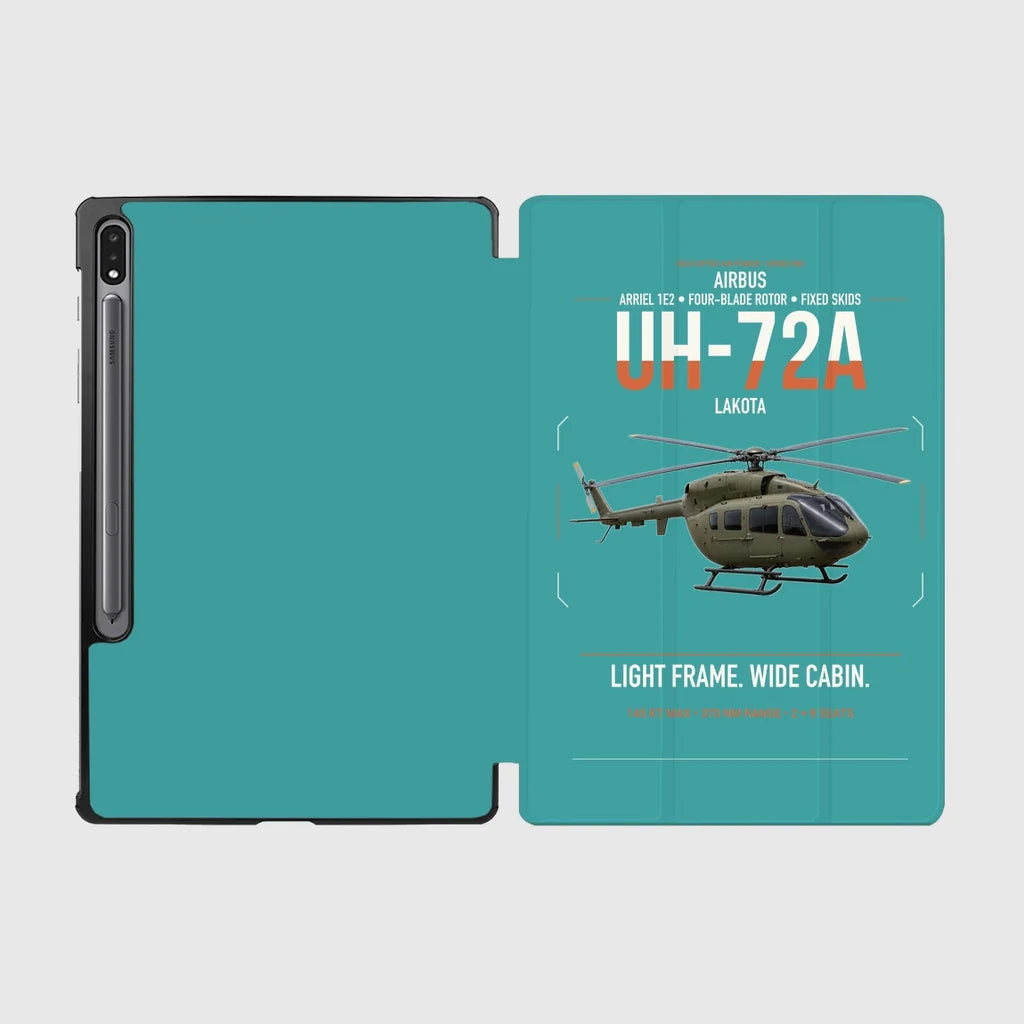 Airbus UH-72A Lakota design on turquoise samsung tablet tablet case