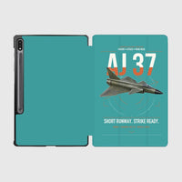 Thumbnail for Saab AJ 37 Viggen design on turquoise samsung tablet tablet case