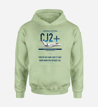 Thumbnail for Cessna Citation CJ2+ design on light green double-side hoodie, single-side print