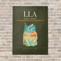 Thumbnail for Luleå Airport LLA vertical canvas print - no frame - green army background