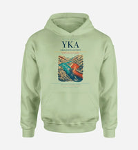 Thumbnail for Kamloops Airport (YKA) design on light green hoodie single-side print