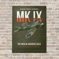 Thumbnail for Supermarine Spitfire Mk IX vertical canvas print - no frame - green army background