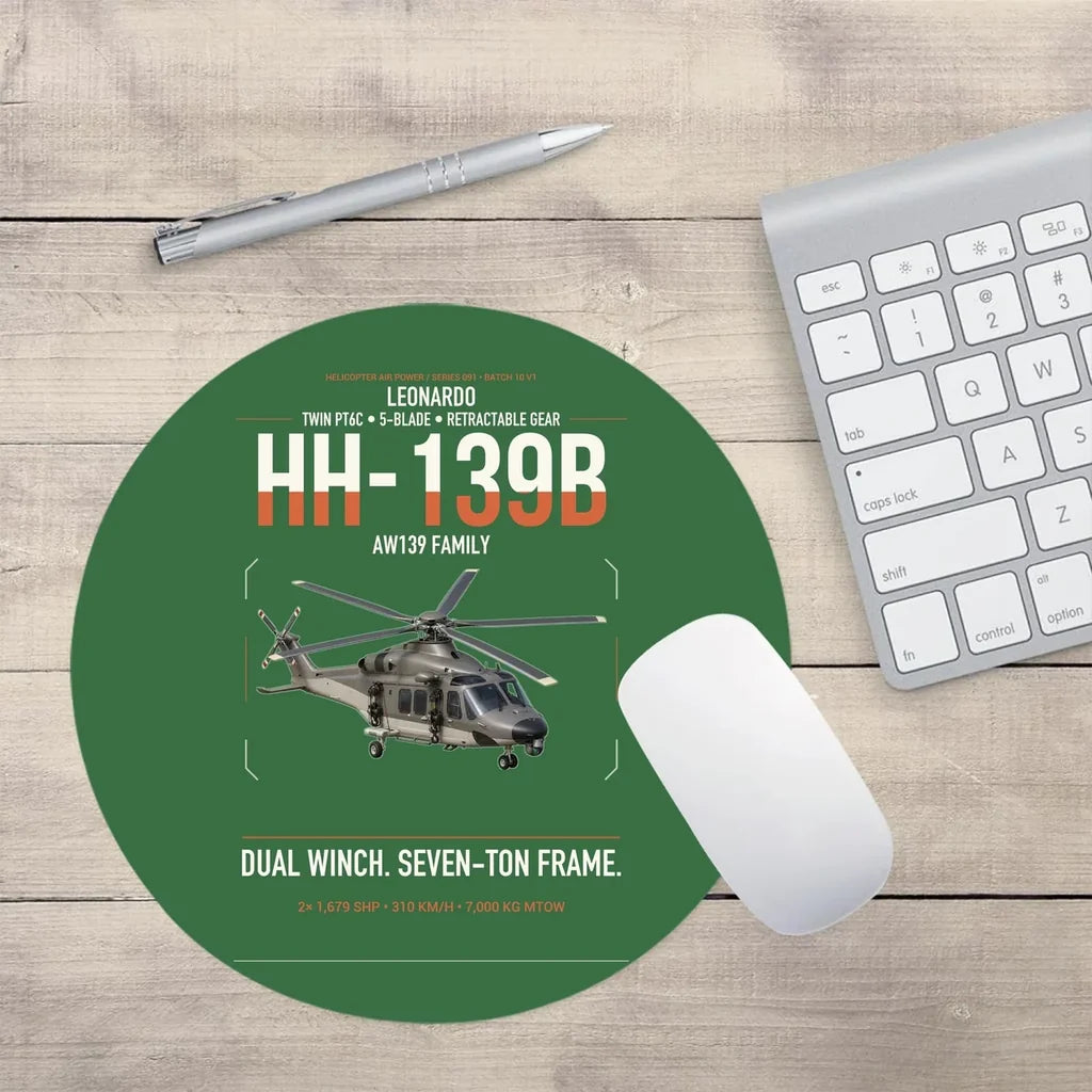 Leonardo HH-139B design on green round mouse pad