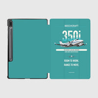 Thumbnail for Beechcraft King Air 350i design on turquoise samsung tablet tablet case