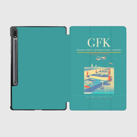 Thumbnail for Grand Forks International Airport (GFK) design on turquoise samsung tablet tablet case