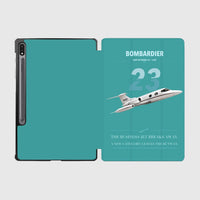 Thumbnail for Bombardier Learjet 23 design on turquoise samsung tablet tablet case