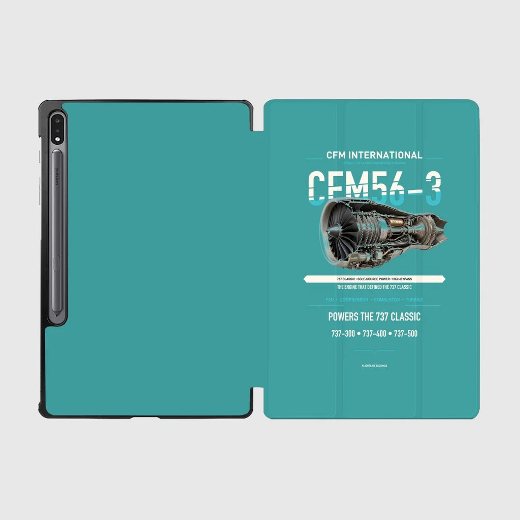 CFM56-3 design on turquoise samsung tablet tablet case