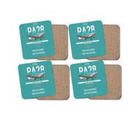 Thumbnail for Piper PA-28 Cherokee design on turquoise 4 pieces set coaster