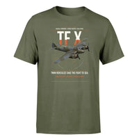 Thumbnail for Bristol Beaufighter TF X design on green army t-shirt, single-side print