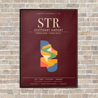Thumbnail for Stuttgart Airport STR - Canvas Framed - Dark Red