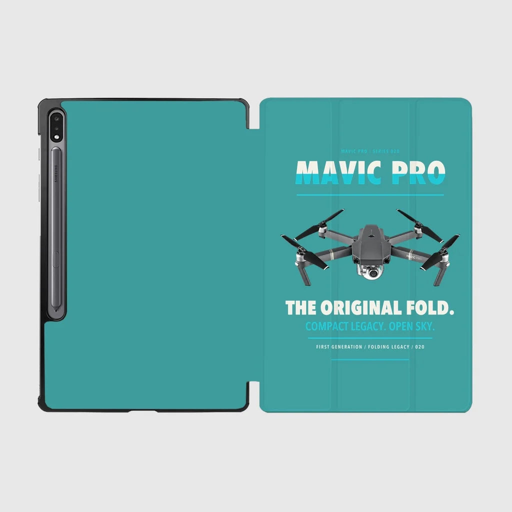 DJI Mavic Pro design on turquoise samsung tablet tablet case