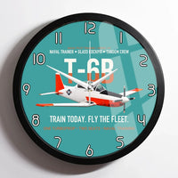 Thumbnail for T-6B Texan II Naval Aviator Training design on turquoise framed wall clock