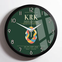 Thumbnail for Krakow John Paul II International Airport KRK Wall-Clock Framed - Dark Green