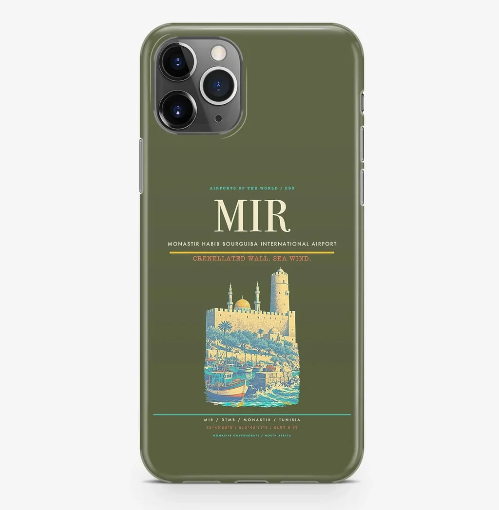 Monastir Airport (MIR) design on green army iPhone 16 Pro MagSafe case