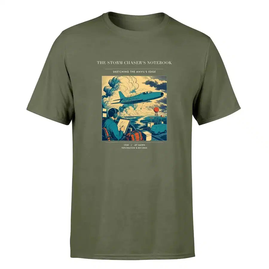 VINTAGE G4393 - The Storm Chaser's Notebook - Premium T-Shirt design on greenarmy premium t shirt